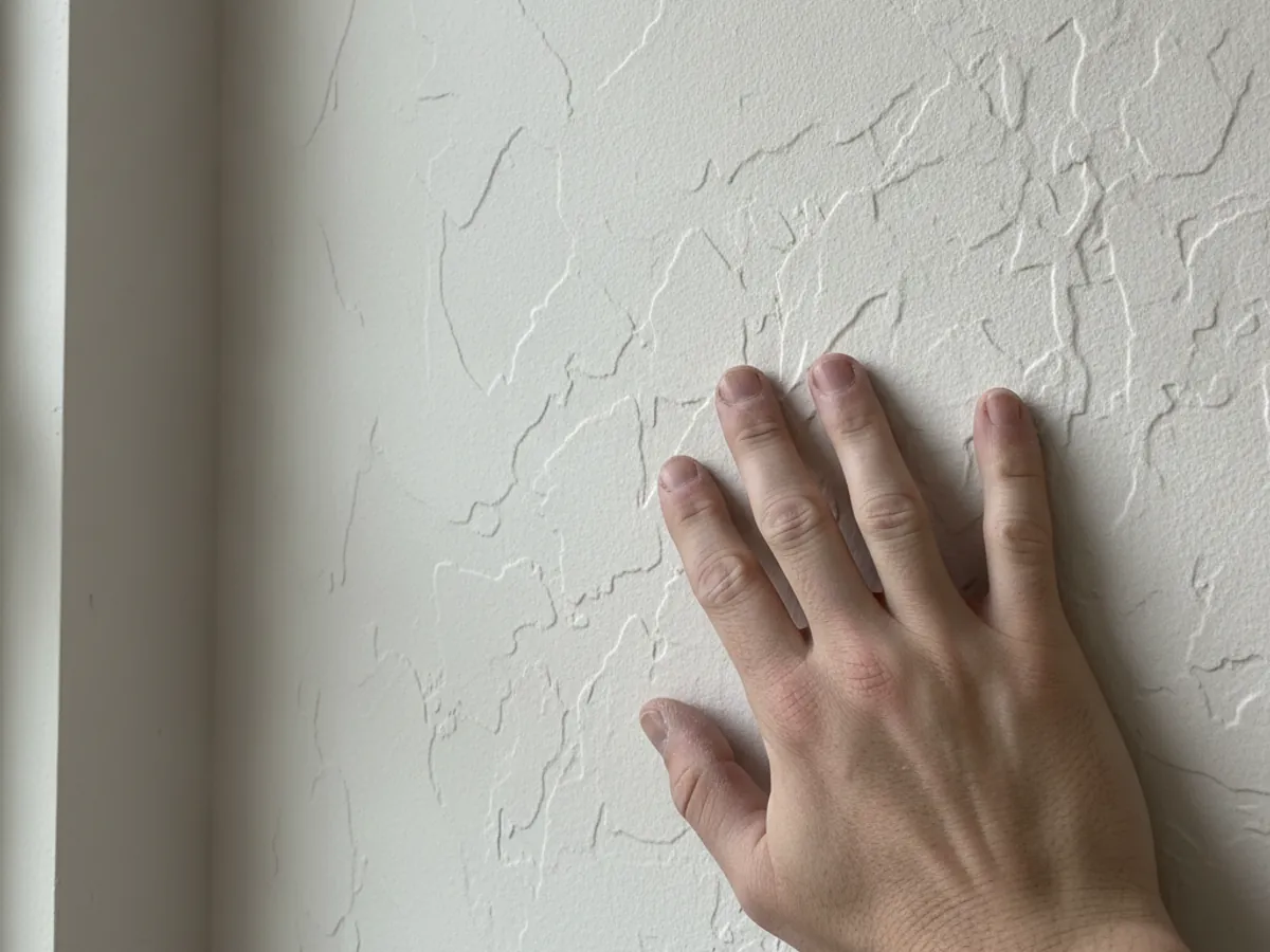 Fresh orange-peel texture sprayed to match an existing wall in Anthony, TX